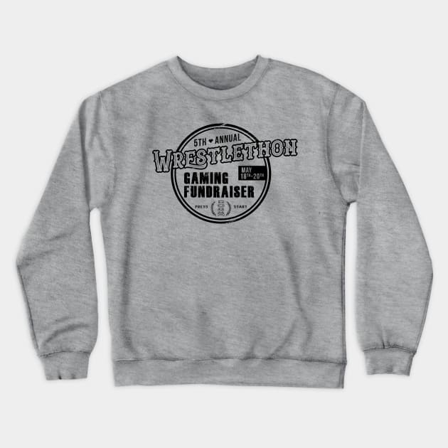 Wrestlethon 5th Anniversary (Dark/No Quotes) Crewneck Sweatshirt by Wrestlethon